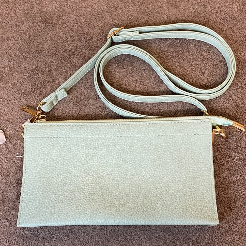 Leather cross body / wristlet NWOT